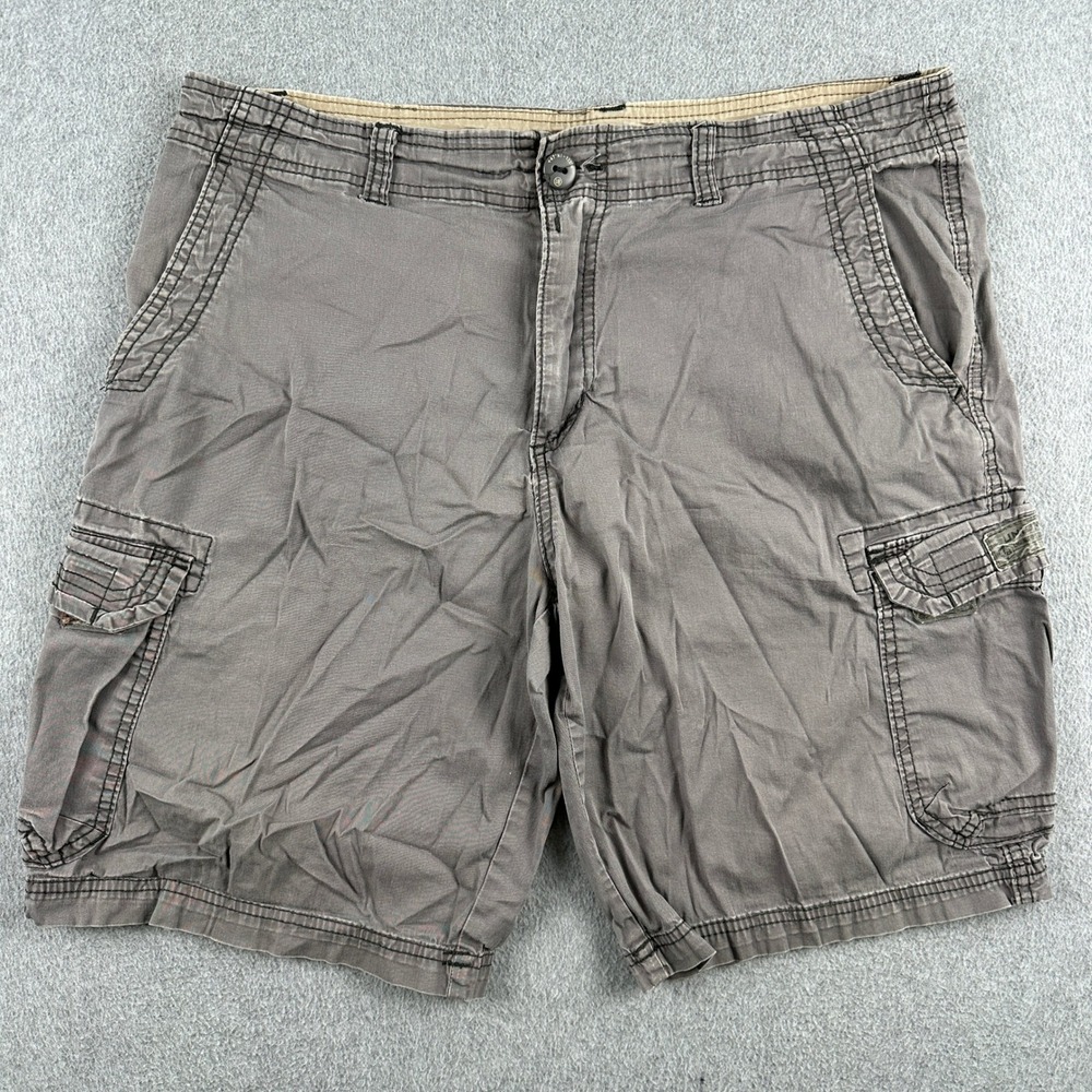 Unionbay Cargo Shorts Mens 36 Gray Messenger Flat Front Cotton Casual